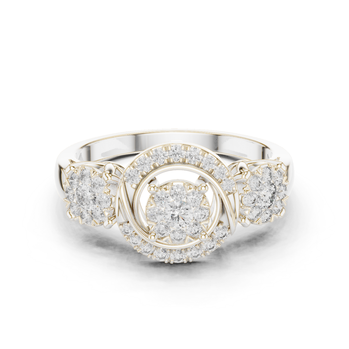 Round Three Stone Lab Grown Diamond Ring