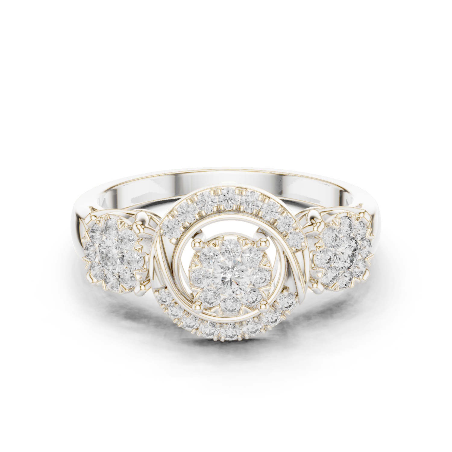 Round Three Stone Lab Grown Diamond Ring