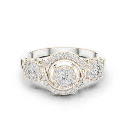 Round Three Stone Lab Grown Diamond Ring