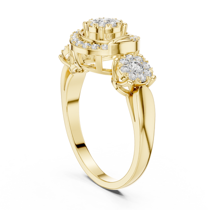 Round Three Stone Lab Grown Diamond Ring