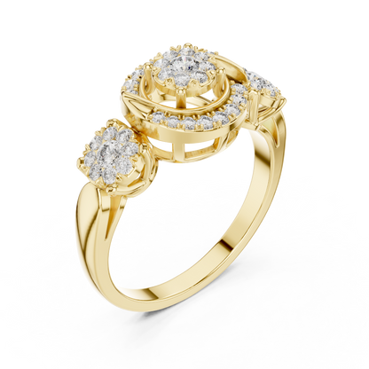 Round Three Stone Lab Grown Diamond Ring