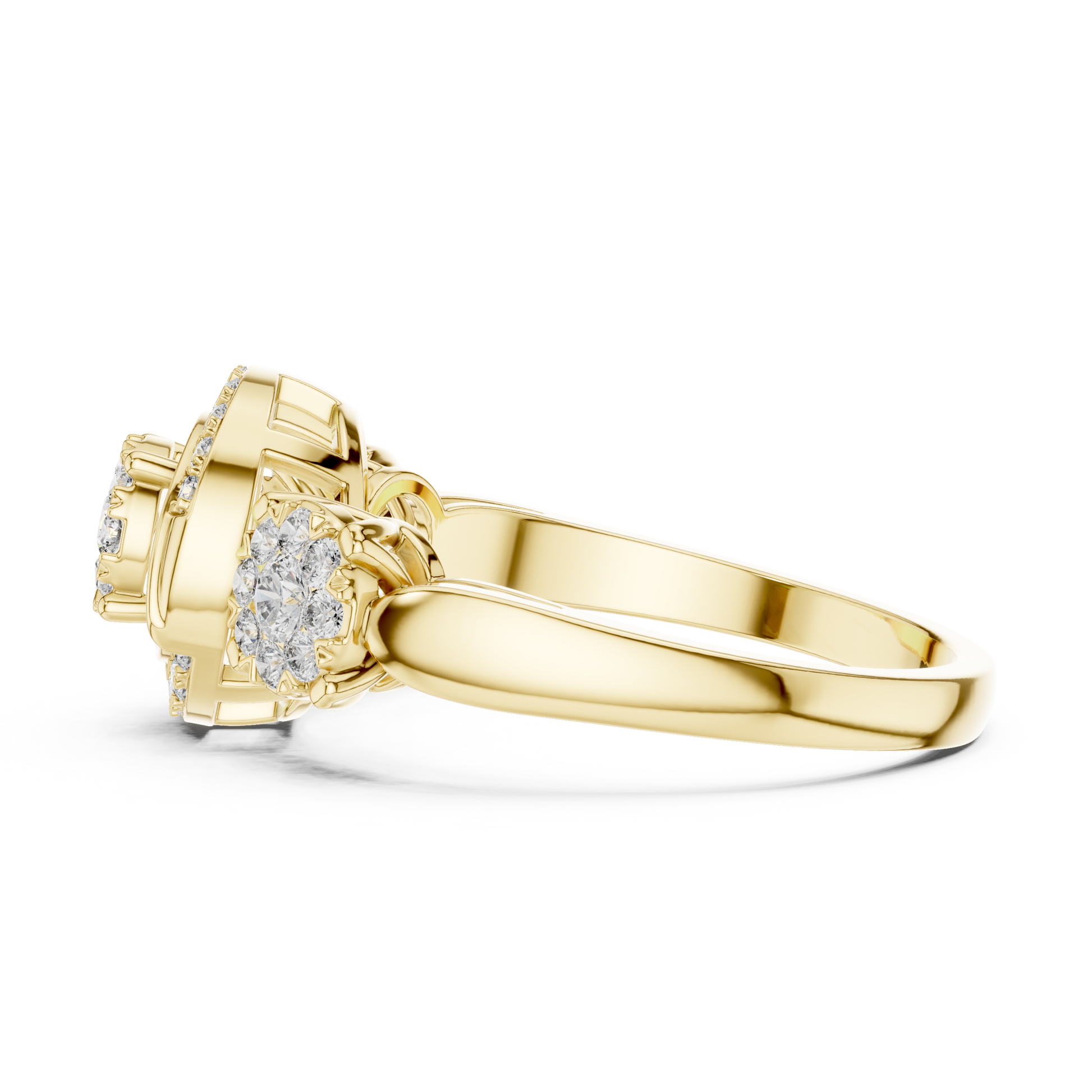 Round Three Stone Lab Grown Diamond Ring
