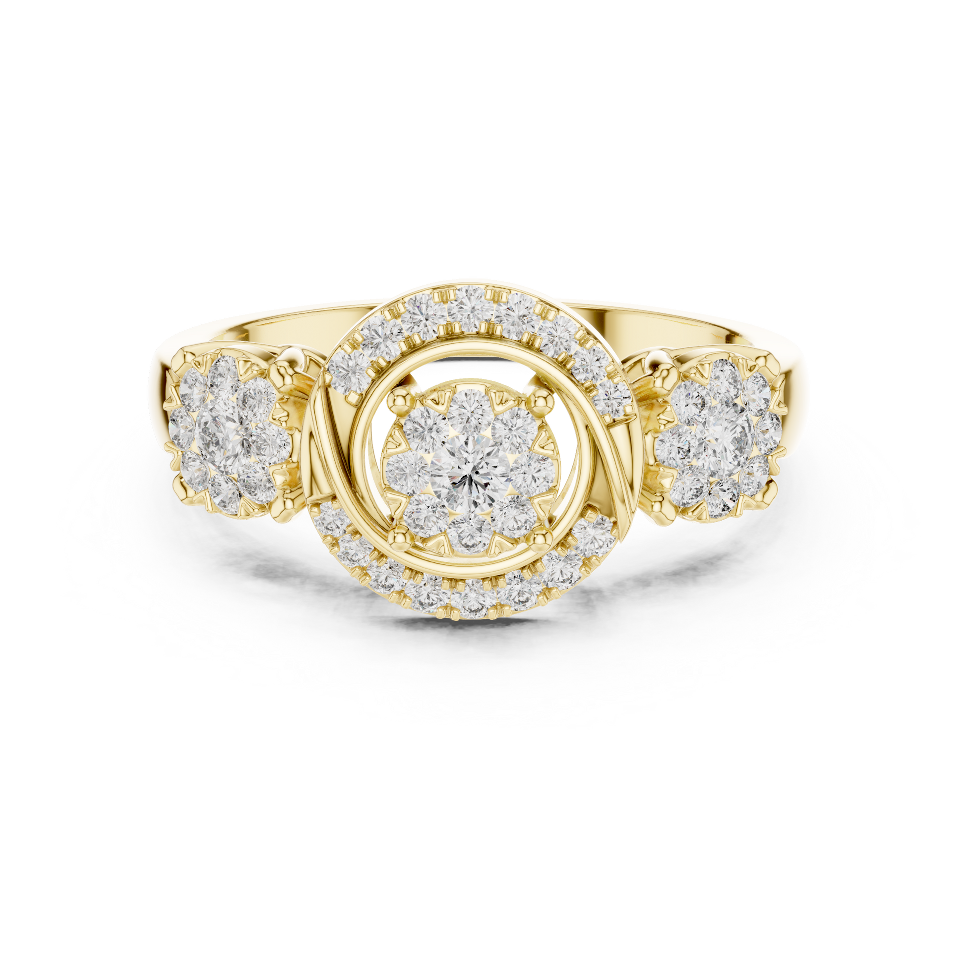 Round Three Stone Lab Grown Diamond Ring