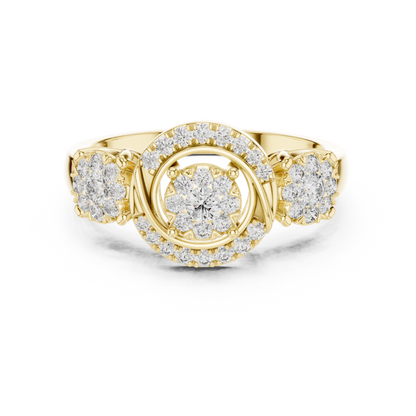Round Three Stone Lab Grown Diamond Ring