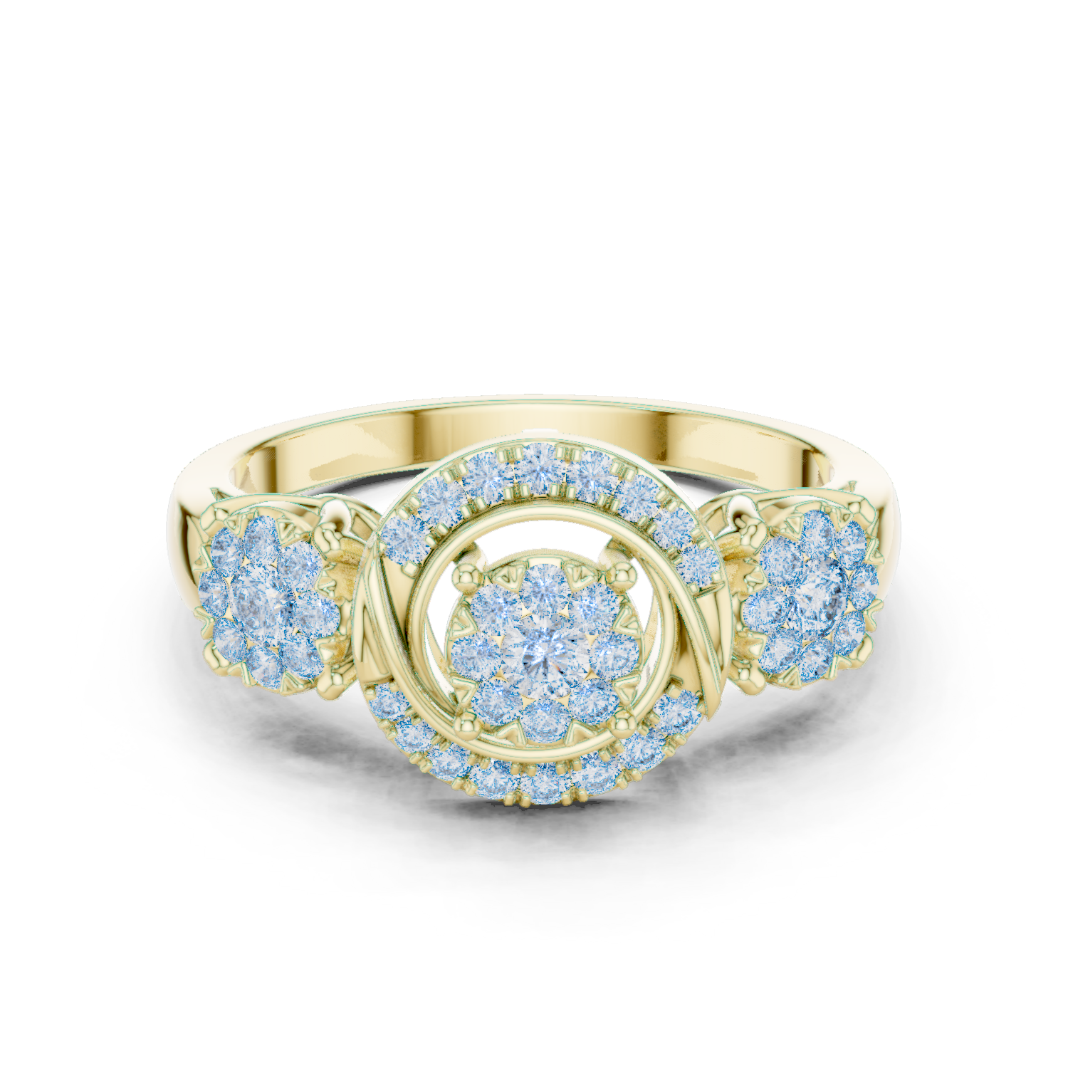 Round Three Stone Lab Grown Diamond Ring