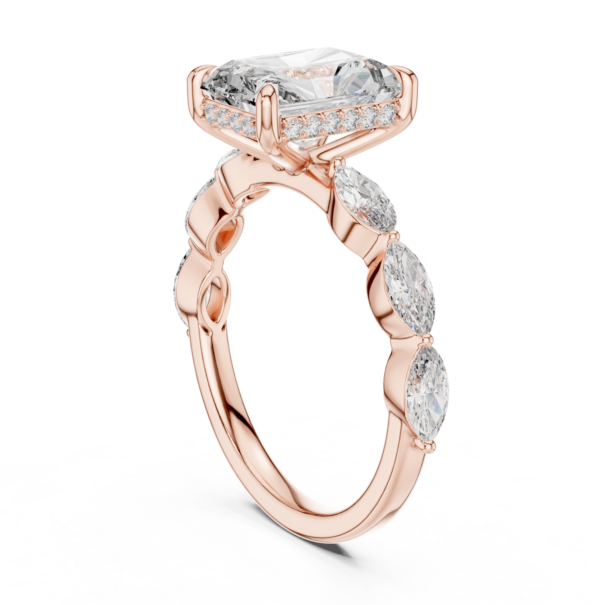 Mixed Shape Lab Grown Diamond Side Stone Ring