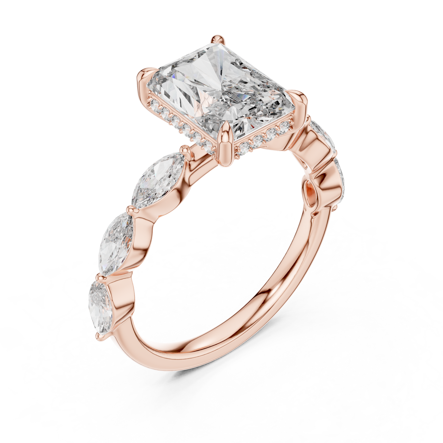 Mixed Shape Lab Grown Diamond Side Stone Ring