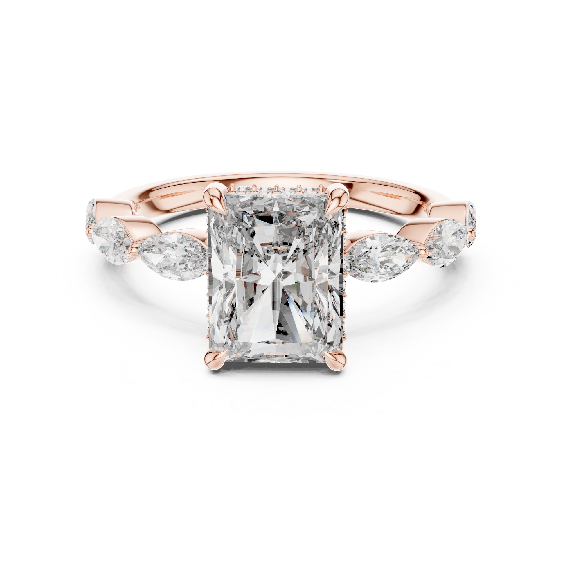 Mixed Shape Lab Grown Diamond Side Stone Ring