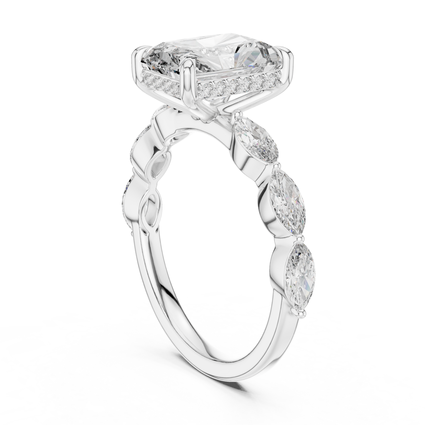 Mixed Shape Lab Grown Diamond Side Stone Ring
