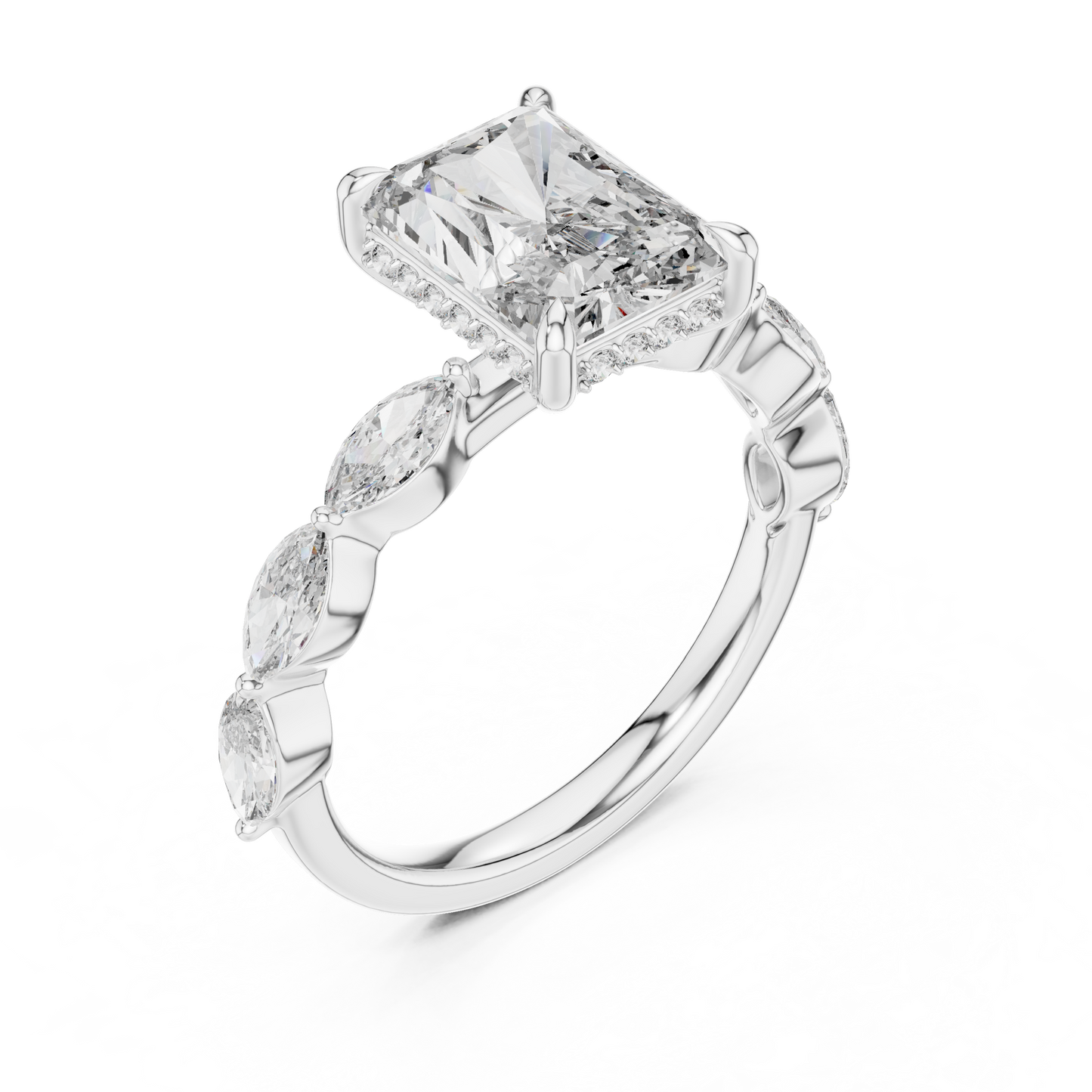 Mixed Shape Lab Grown Diamond Side Stone Ring