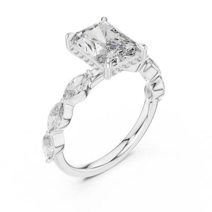 Mixed Shape Lab Grown Diamond Side Stone Ring