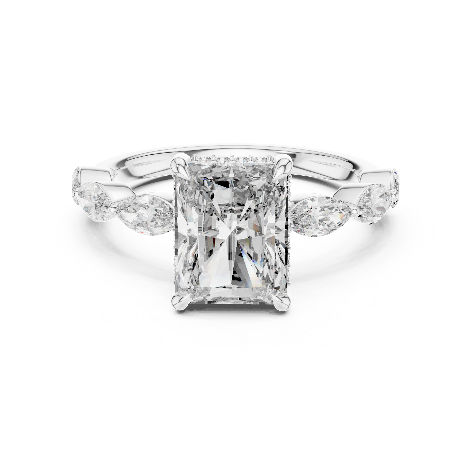 Mixed Shape Lab Grown Diamond Side Stone Ring