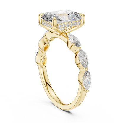 Mixed Shape Lab Grown Diamond Side Stone Ring