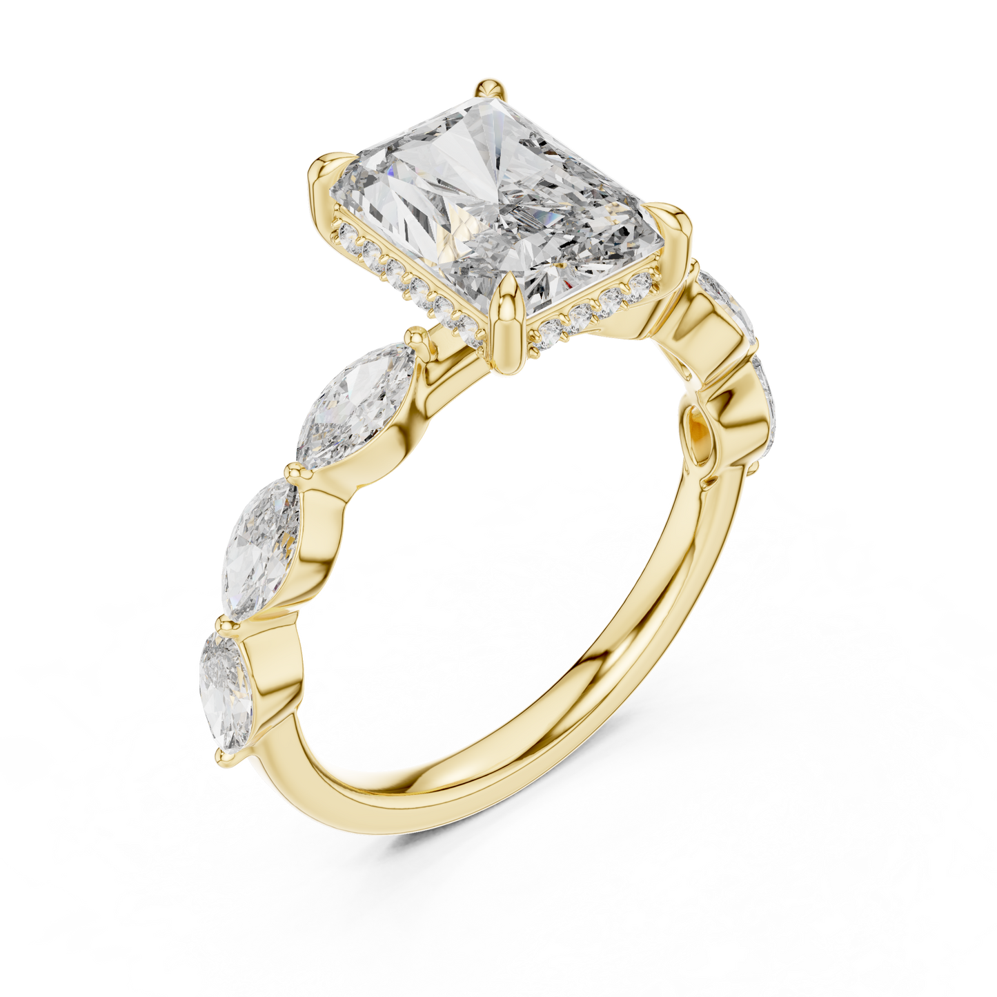 Mixed Shape Lab Grown Diamond Side Stone Ring