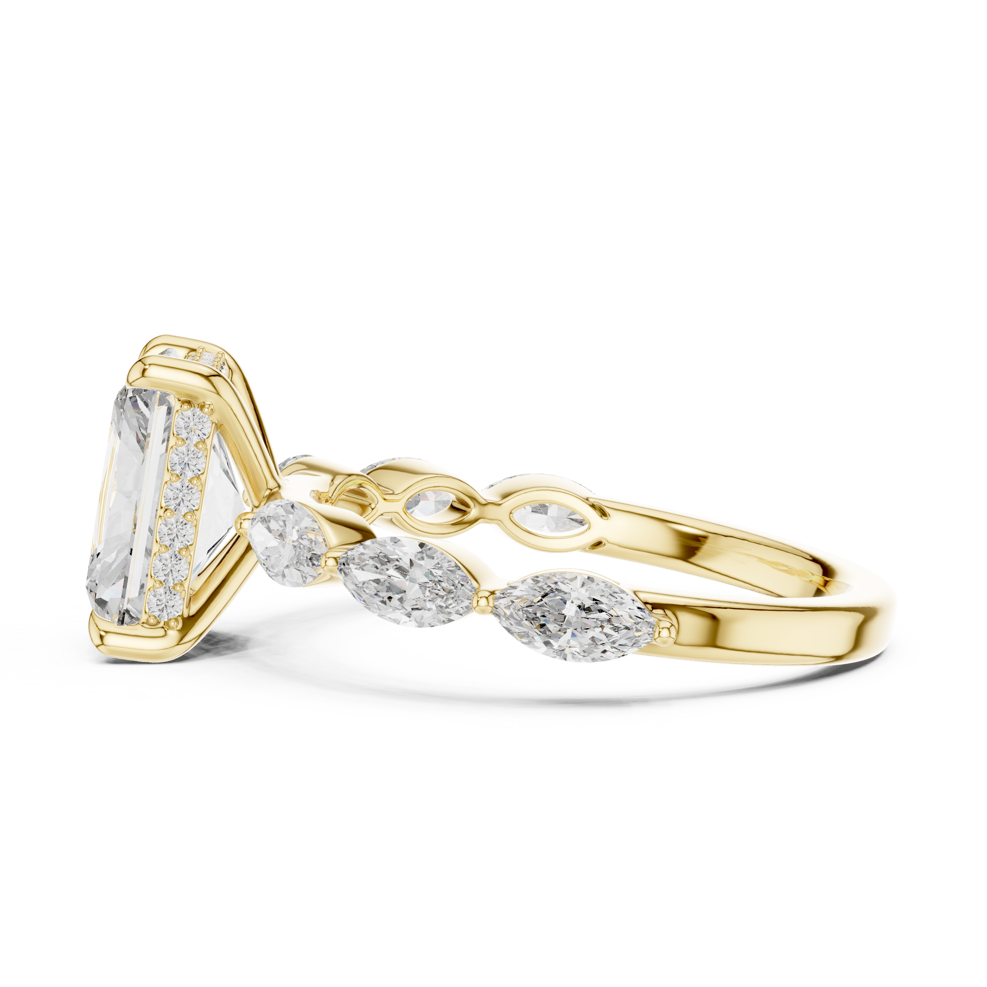 Mixed Shape Lab Grown Diamond Side Stone Ring