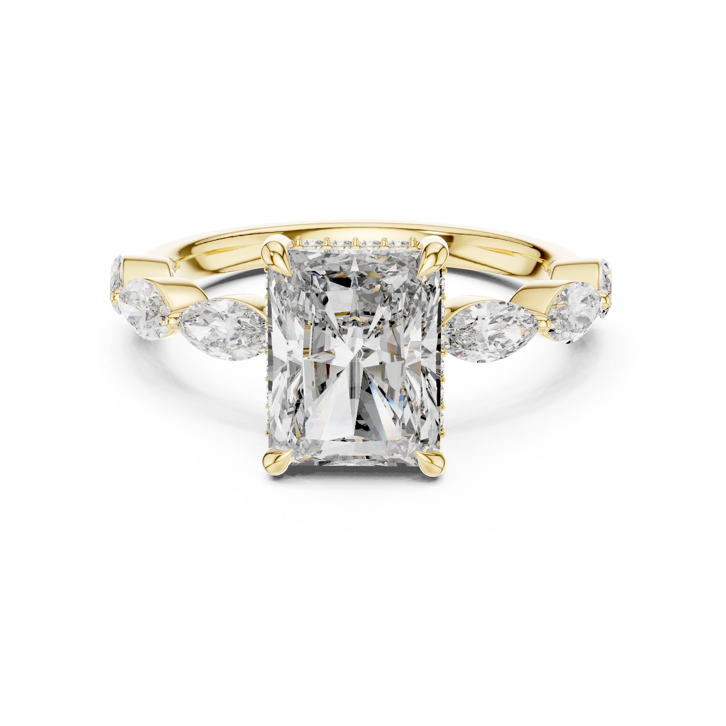 Mixed Shape Lab Grown Diamond Side Stone Ring