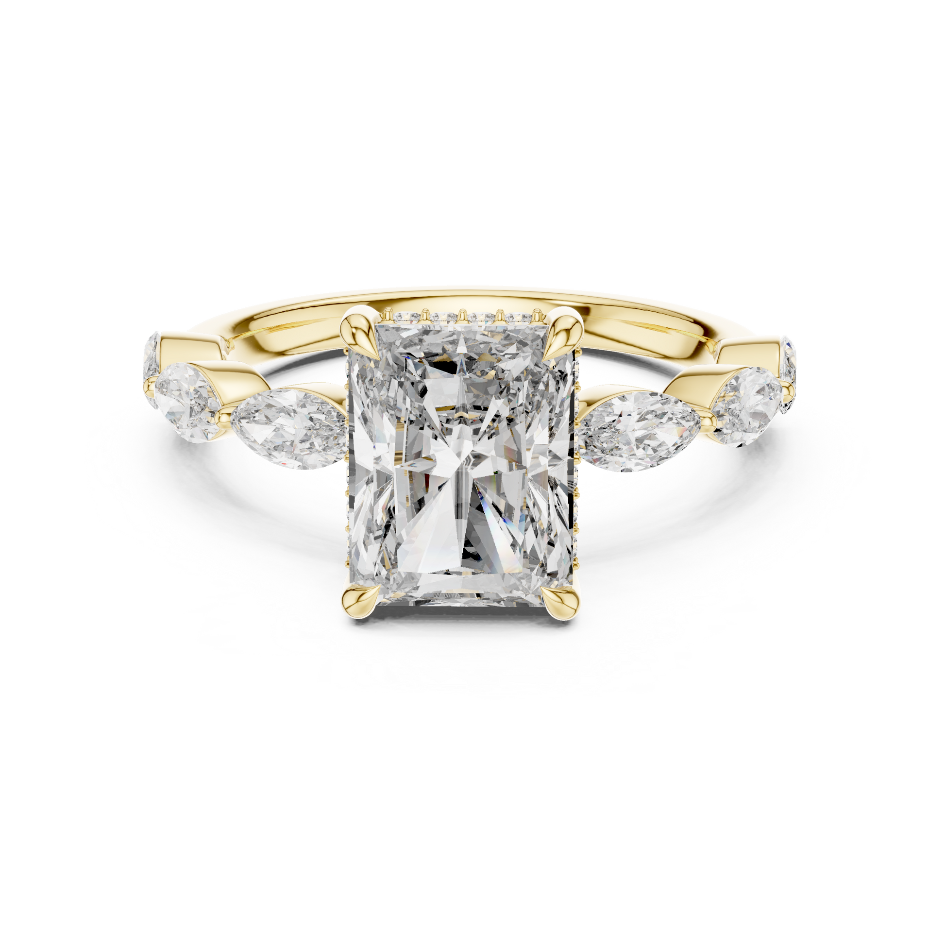 Mixed Shape Lab Grown Diamond Side Stone Ring