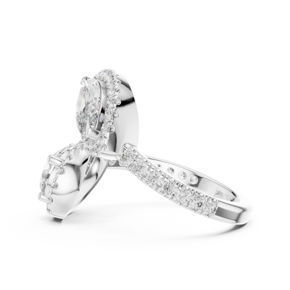 Mixed Shape Lab Grown Diamond Halo Ring