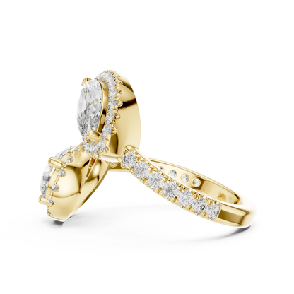 Mixed Shape Lab Grown Diamond Halo Ring