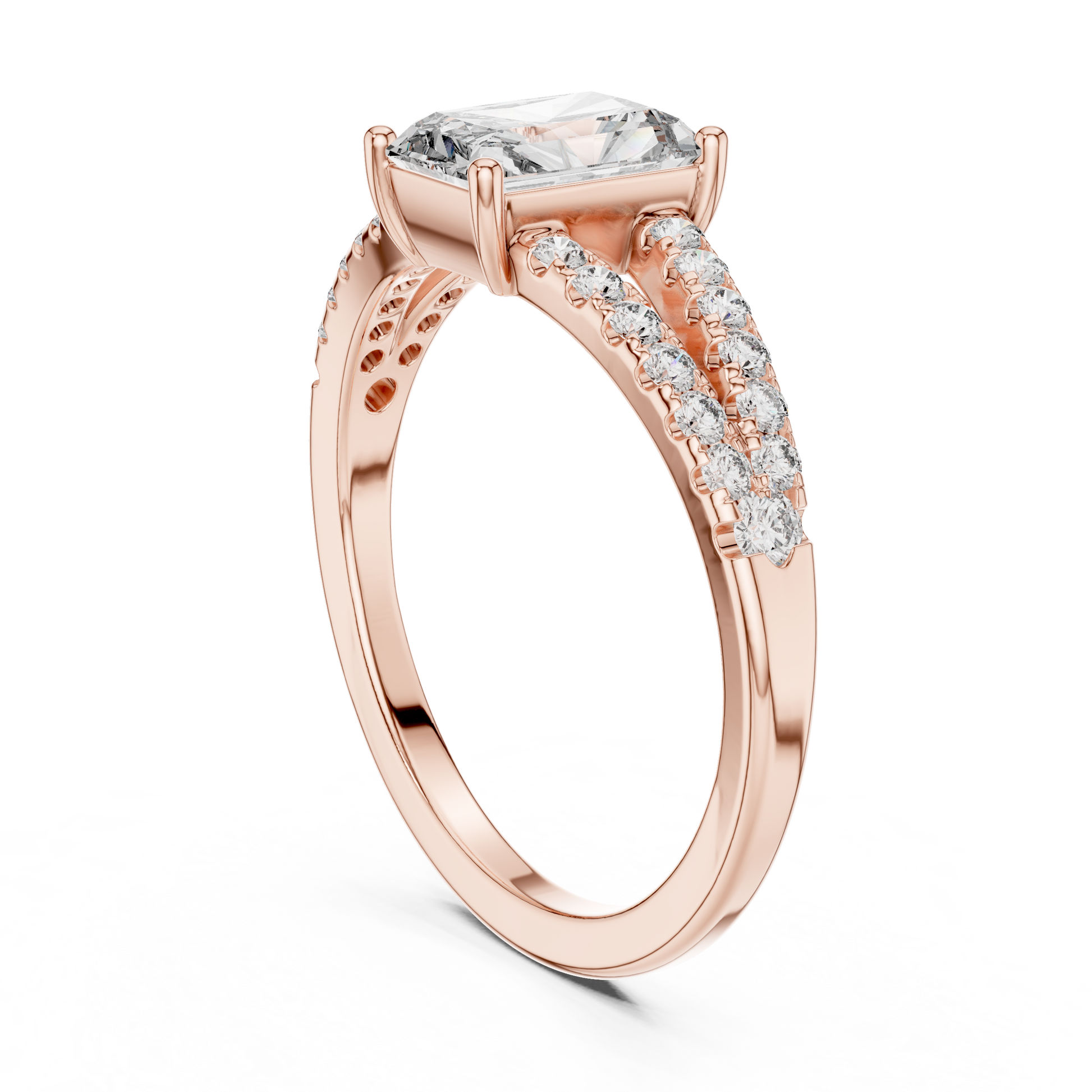 Mixed Shape Lab Grown Diamond Side Stone Ring
