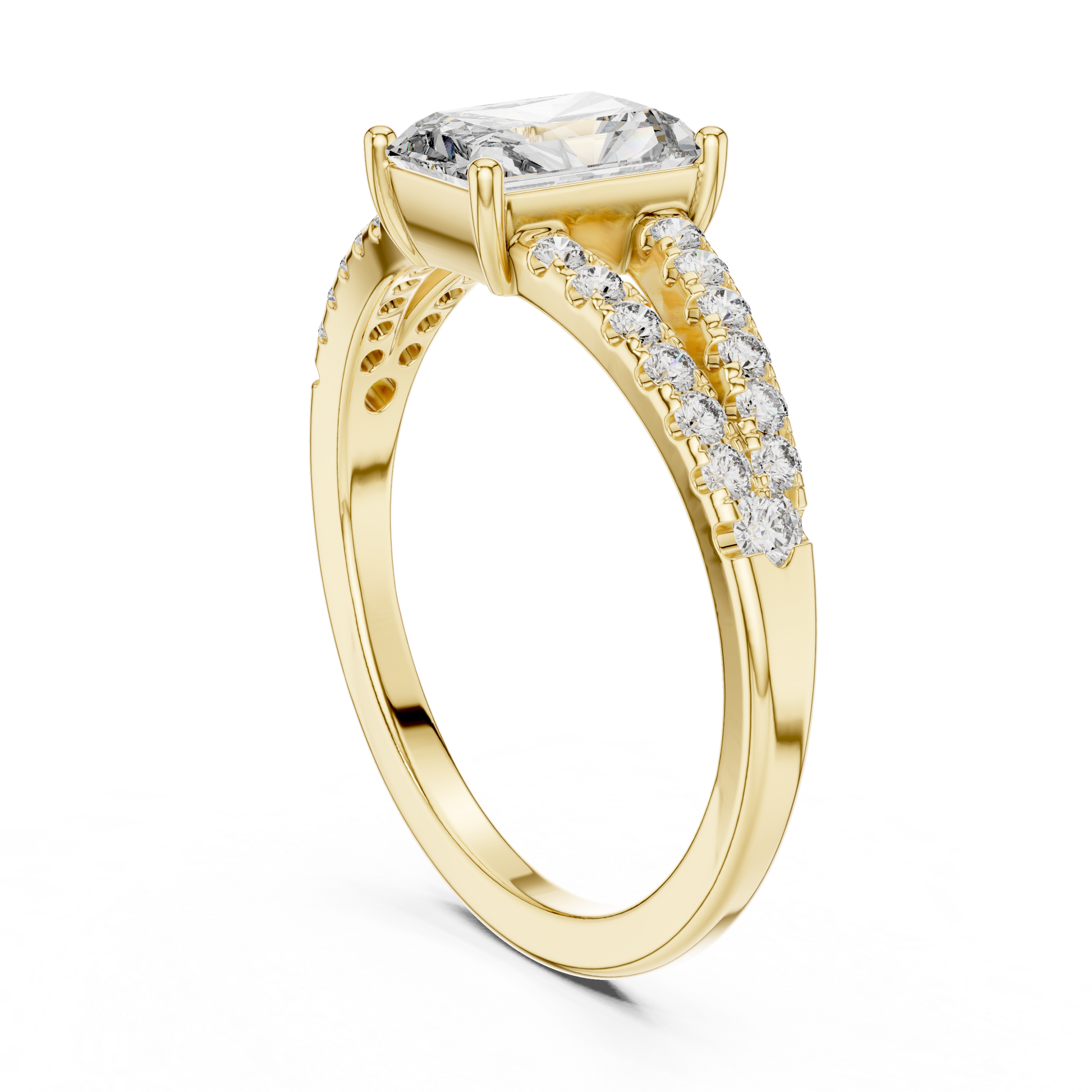 Mixed Shape Lab Grown Diamond Side Stone Ring