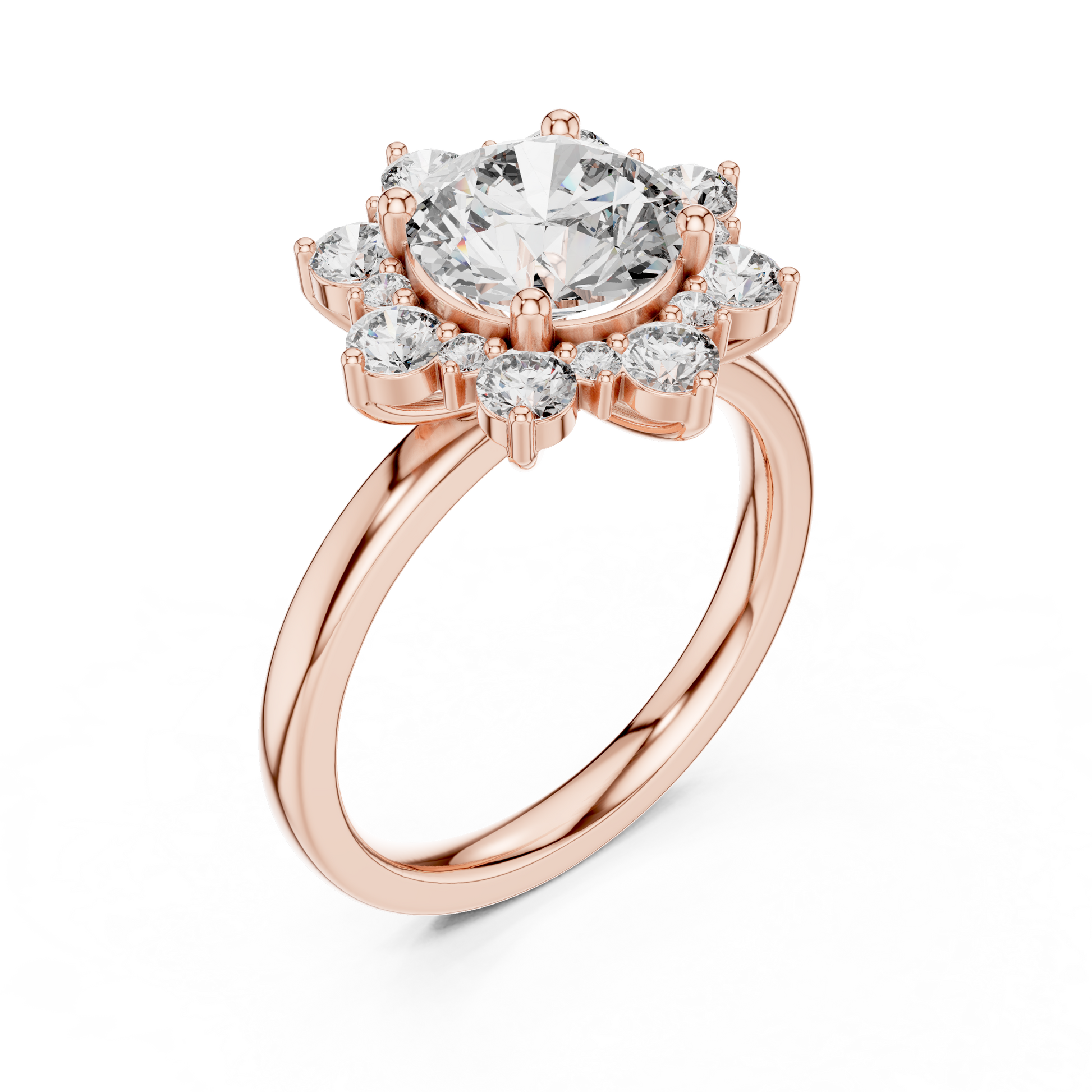 Round Halo Lab Grown Diamond Ring
