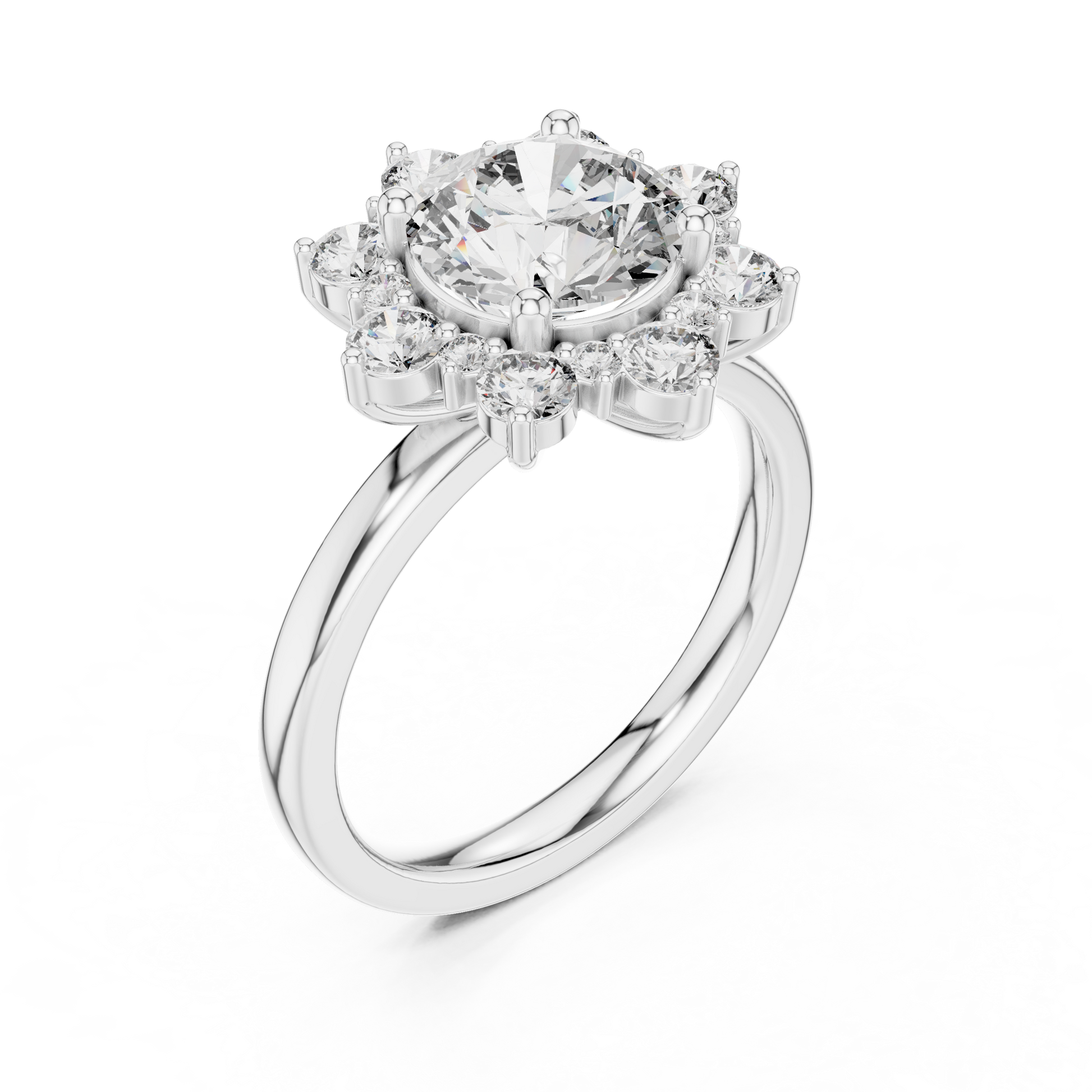 Round Halo Lab Grown Diamond Ring