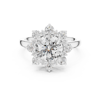 Round Halo Lab Grown Diamond Ring