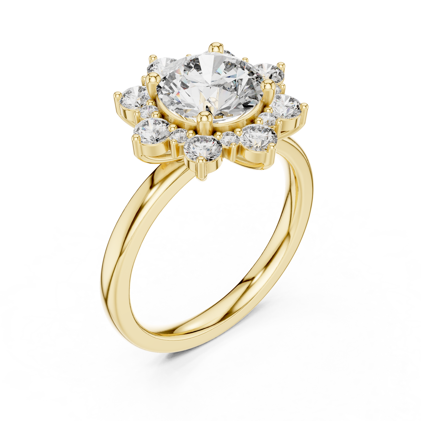 Round Halo Lab Grown Diamond Ring