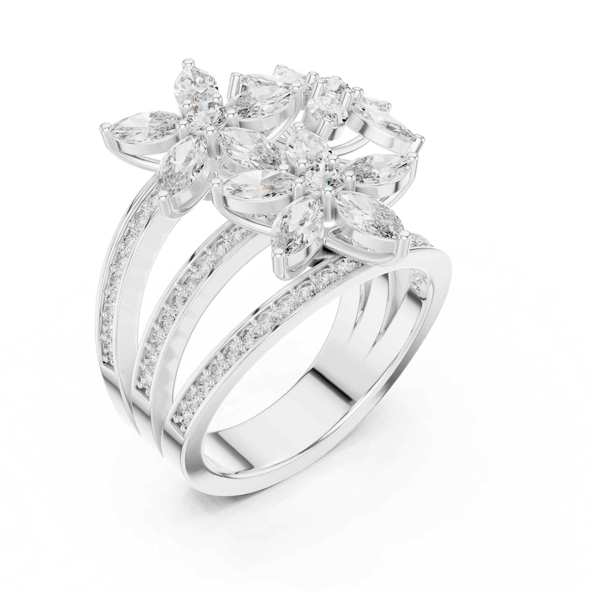 Mixed Shape Lab Grown Diamond Halo Ring