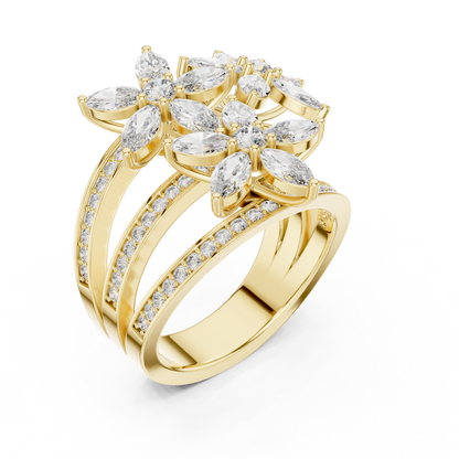 Mixed Shape Lab Grown Diamond Halo Ring