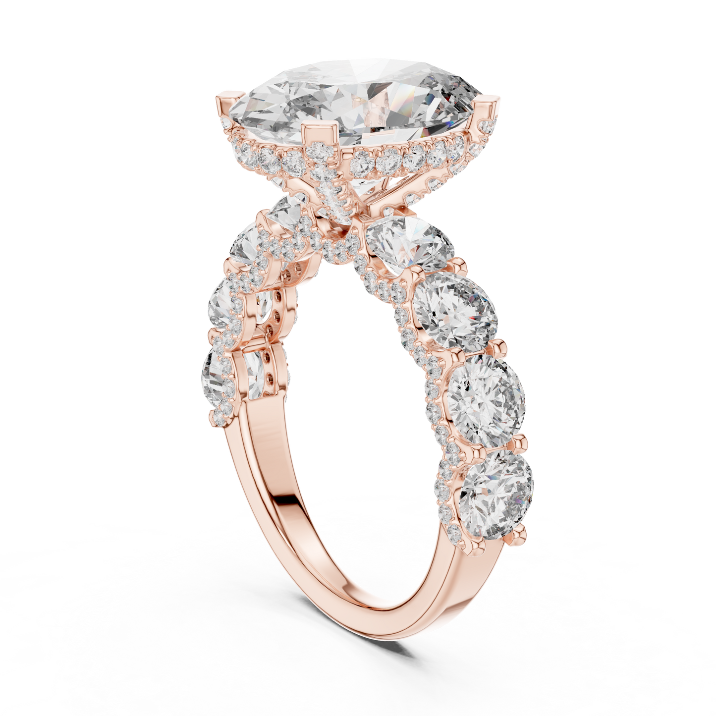 Mixed Shape Lab Grown Diamond Halo Ring