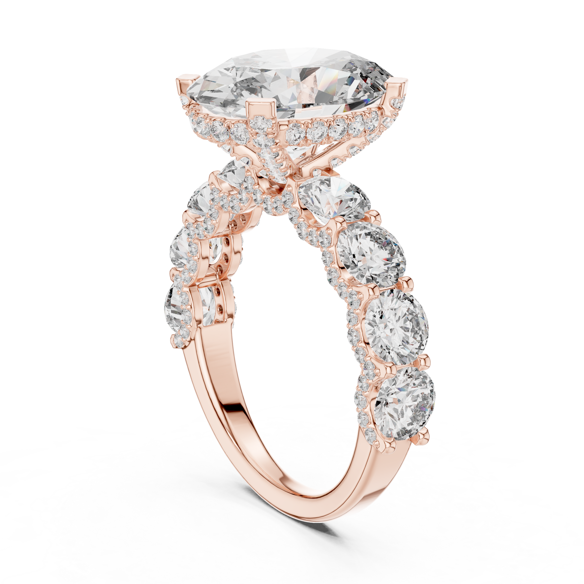 Mixed Shape Lab Grown Diamond Halo Ring