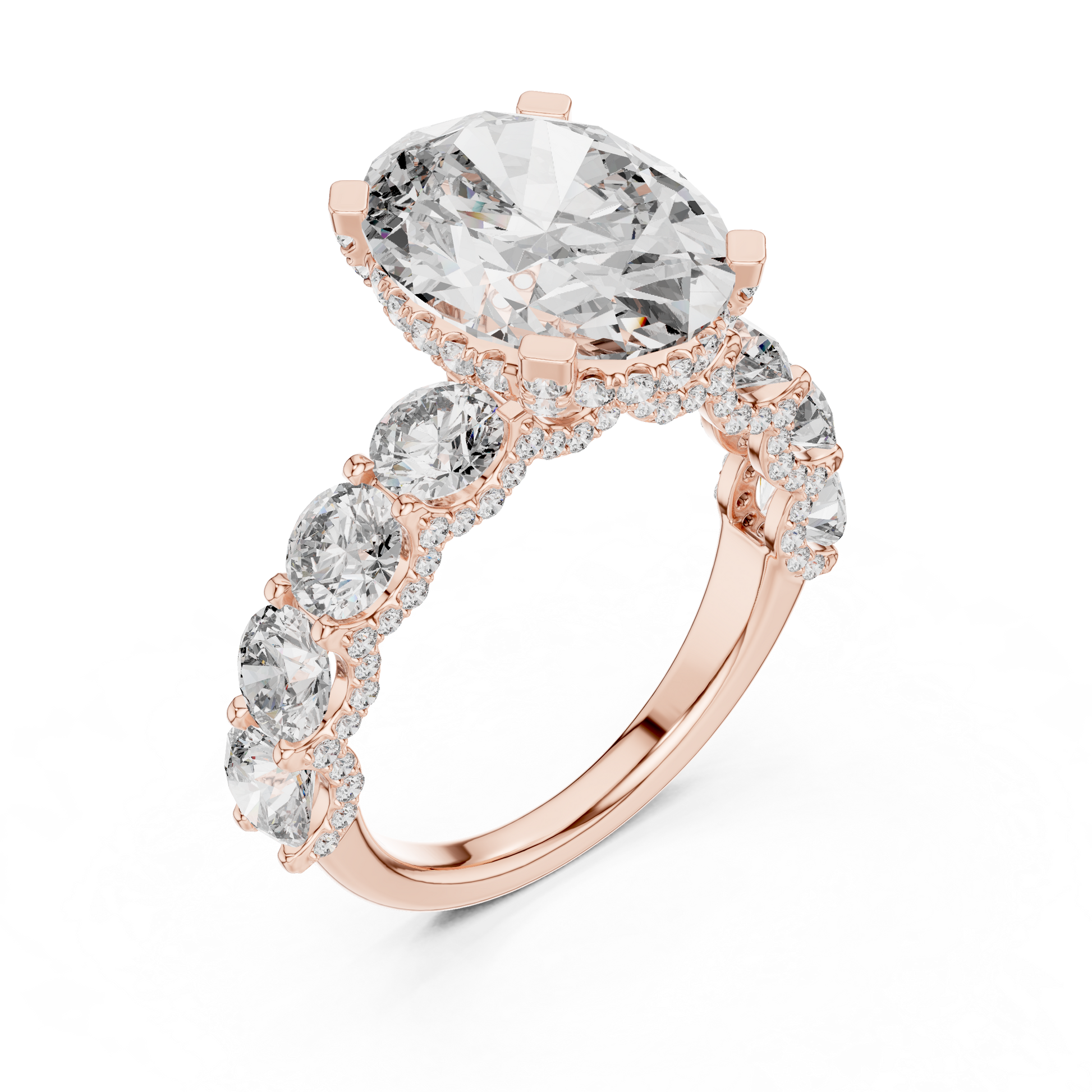 Mixed Shape Lab Grown Diamond Halo Ring