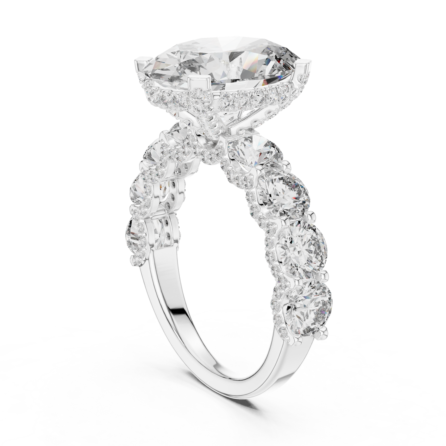 Mixed Shape Lab Grown Diamond Halo Ring