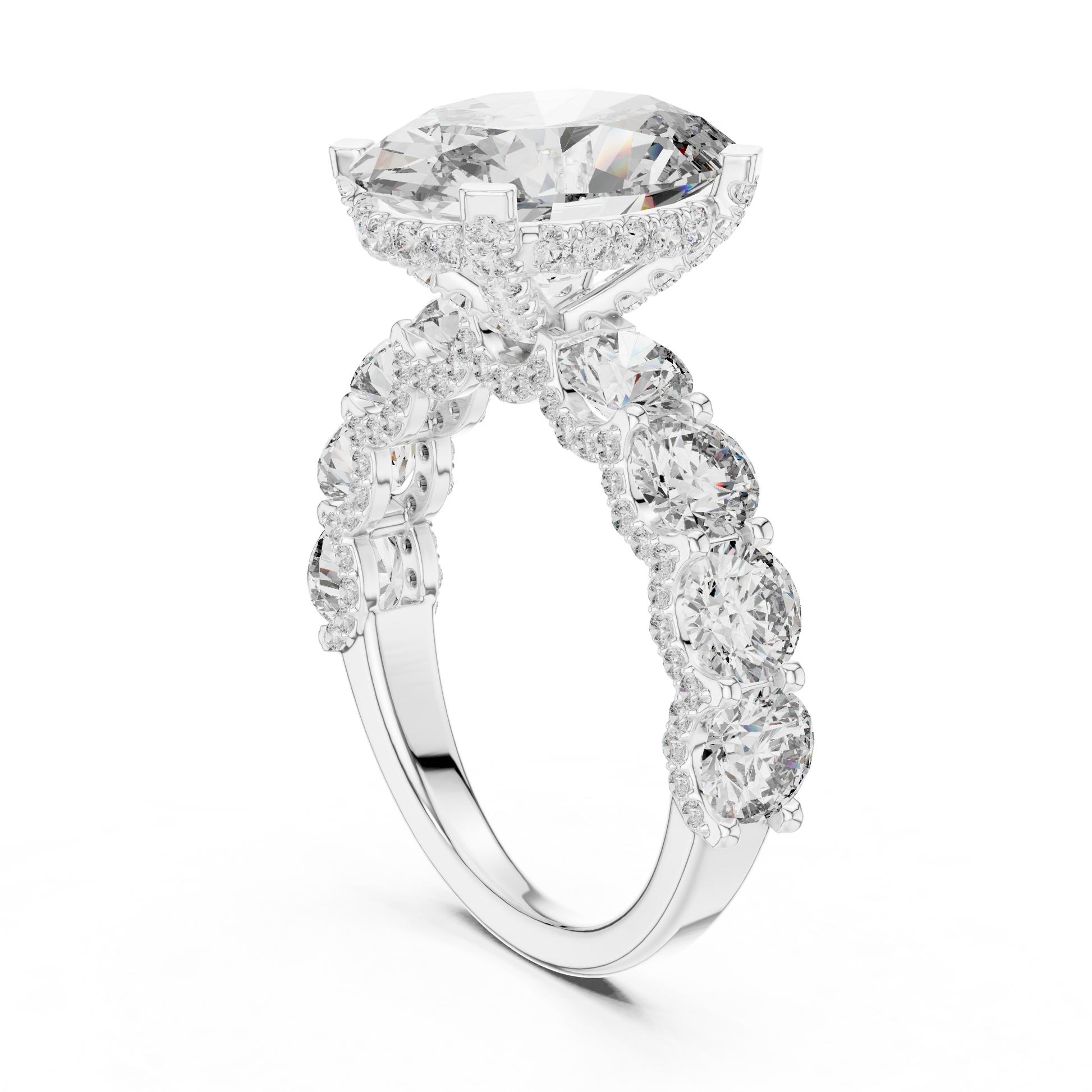 Mixed Shape Lab Grown Diamond Halo Ring