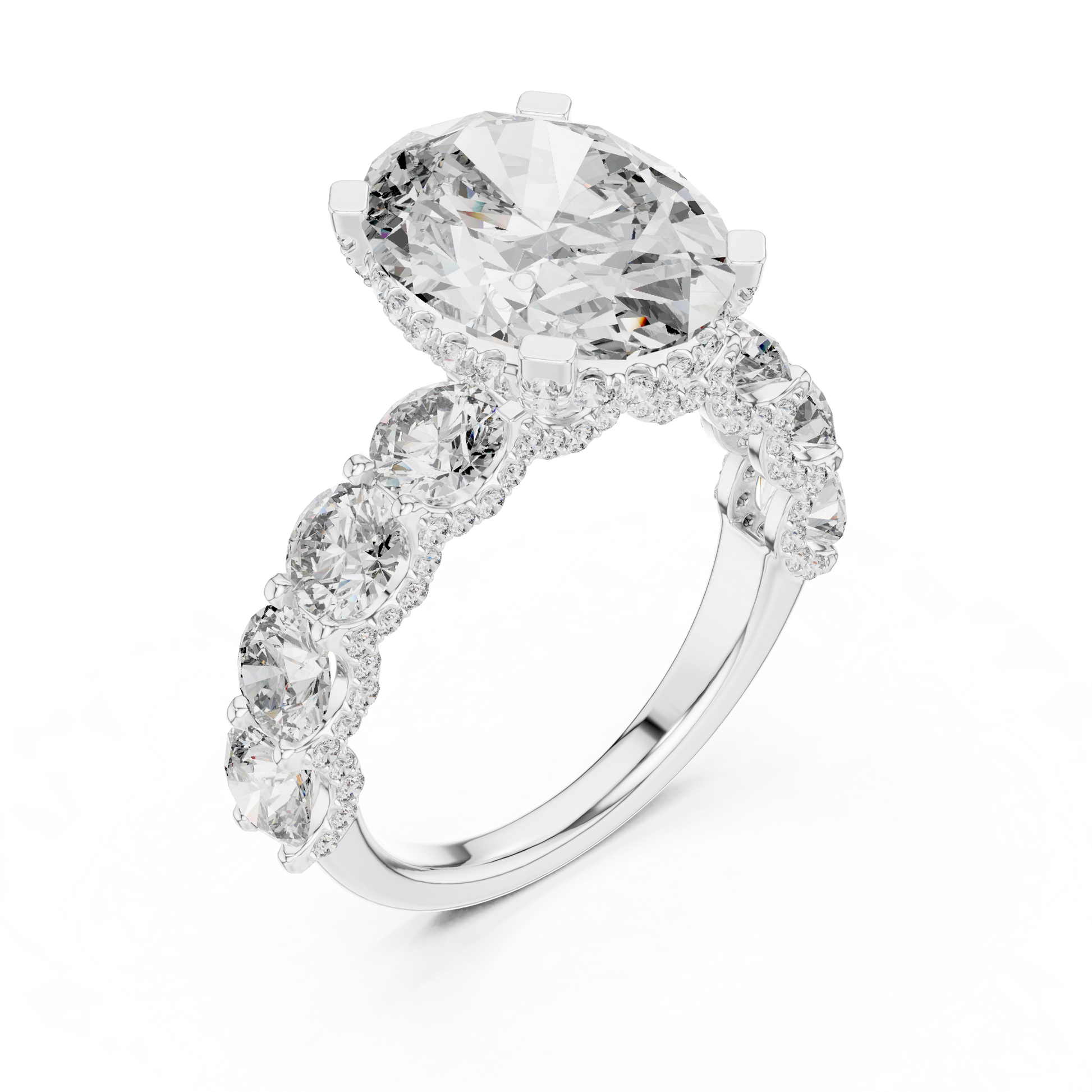 Mixed Shape Lab Grown Diamond Halo Ring