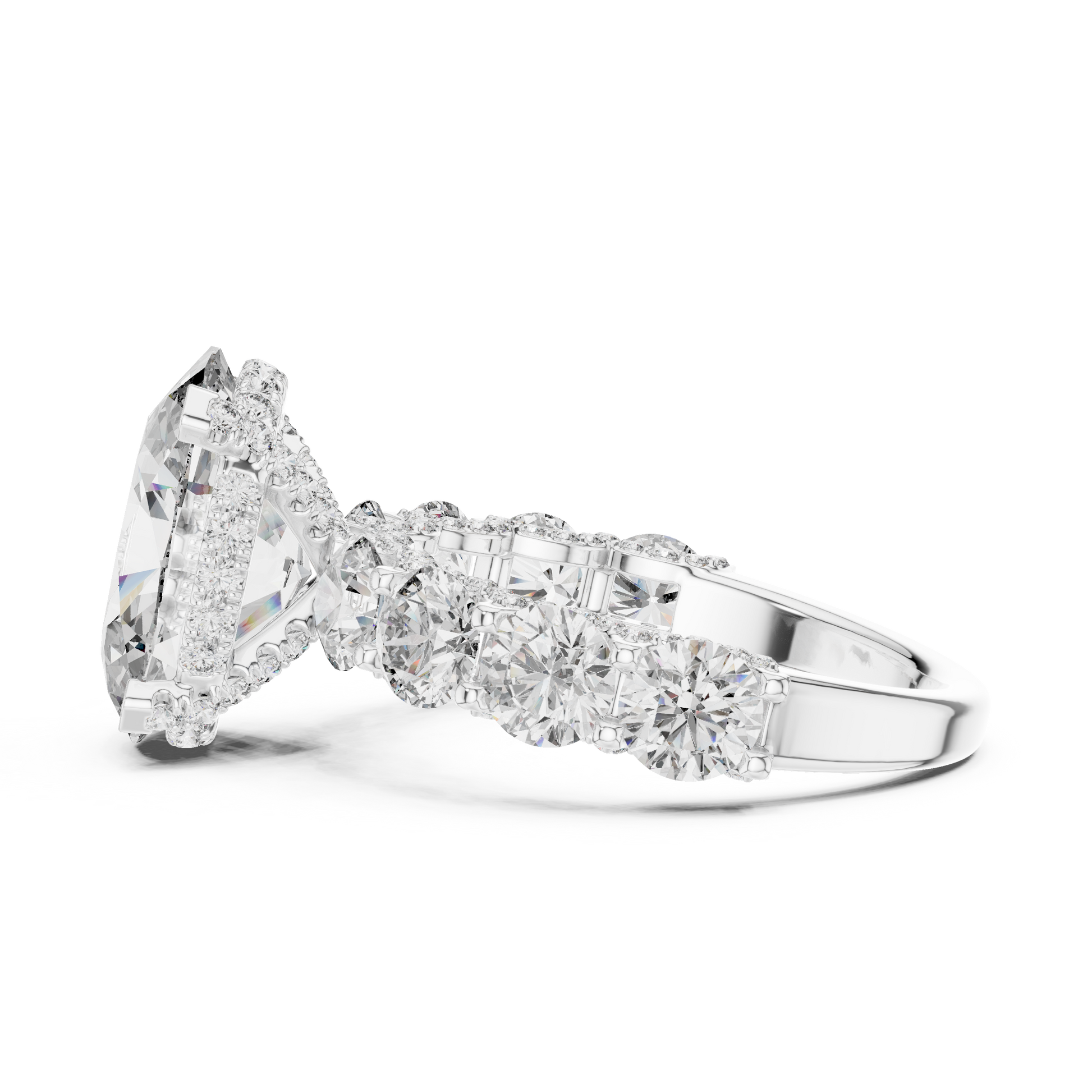 Mixed Shape Lab Grown Diamond Halo Ring