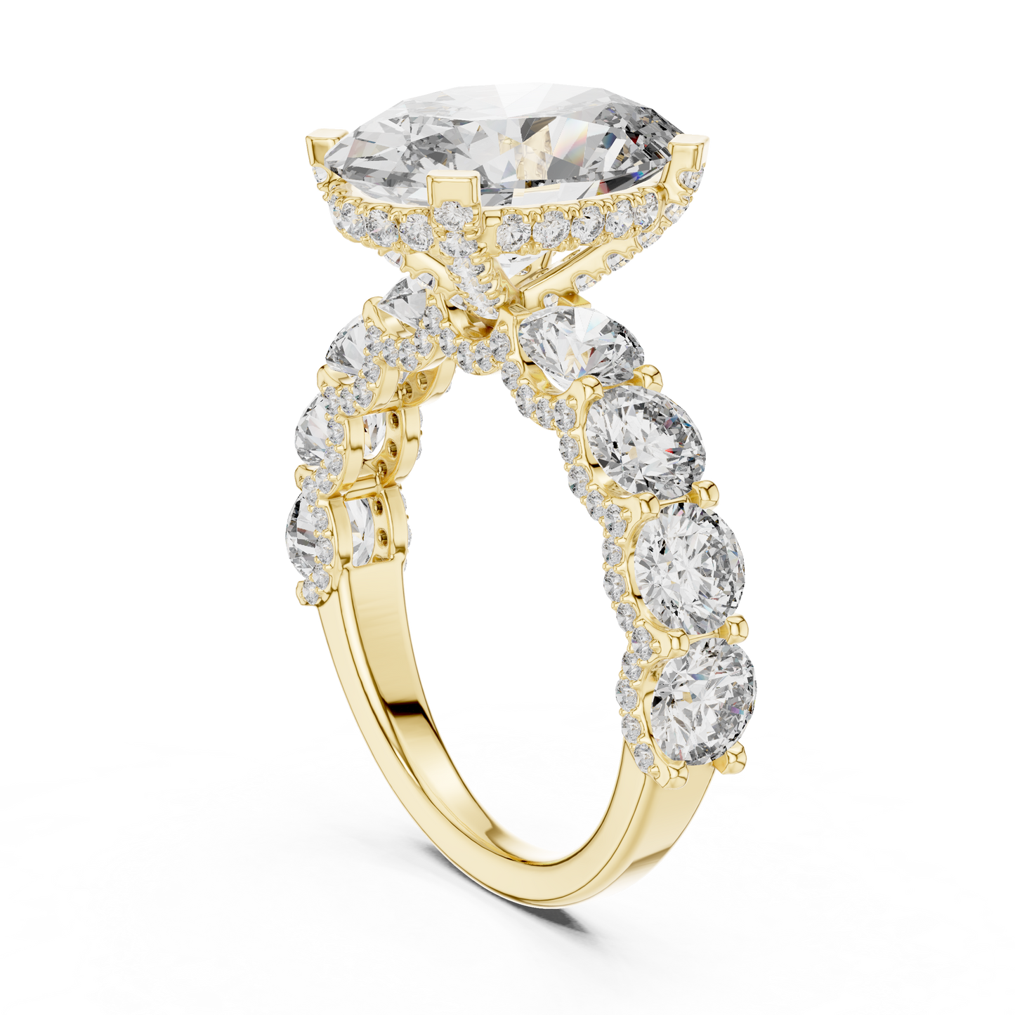 Mixed Shape Lab Grown Diamond Halo Ring