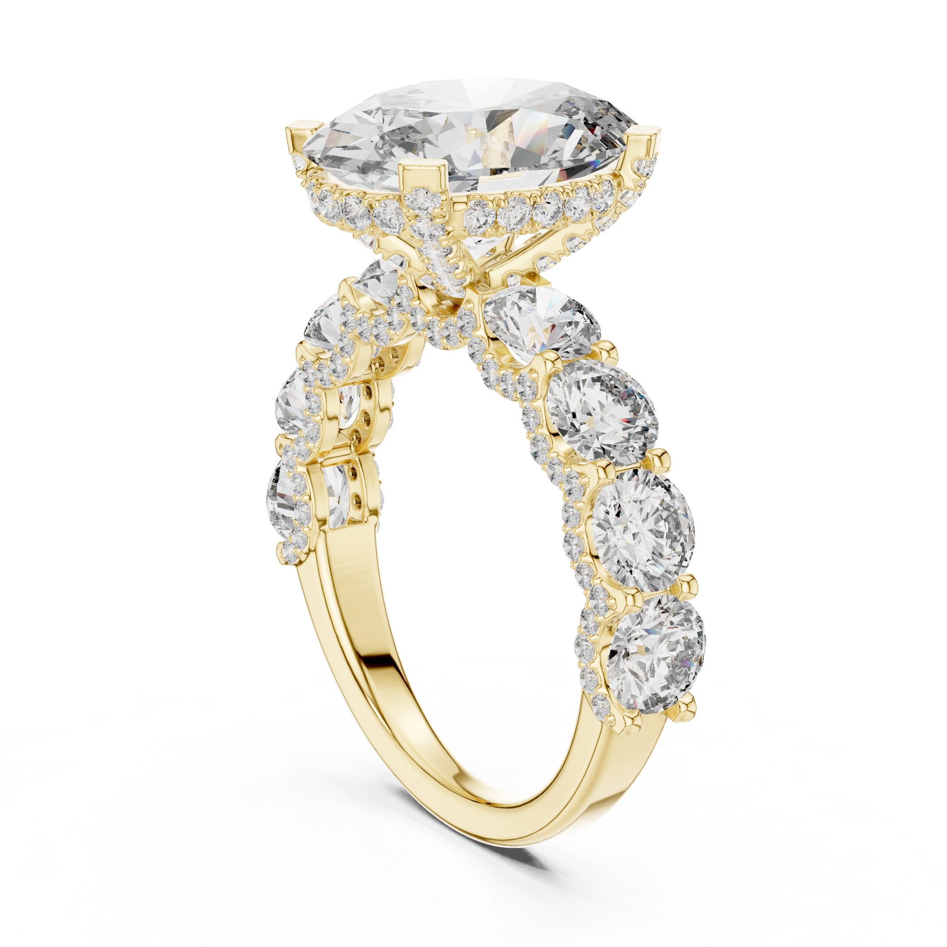 Mixed Shape Lab Grown Diamond Halo Ring