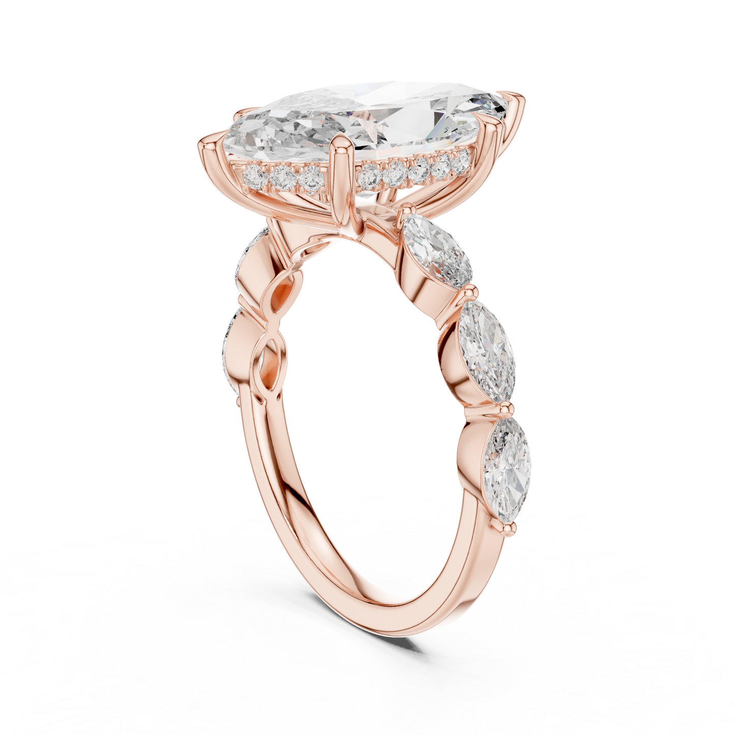 Mixed Shape Lab Grown Diamond Side Stone Ring
