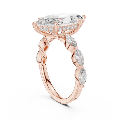 Mixed Shape Lab Grown Diamond Side Stone Ring