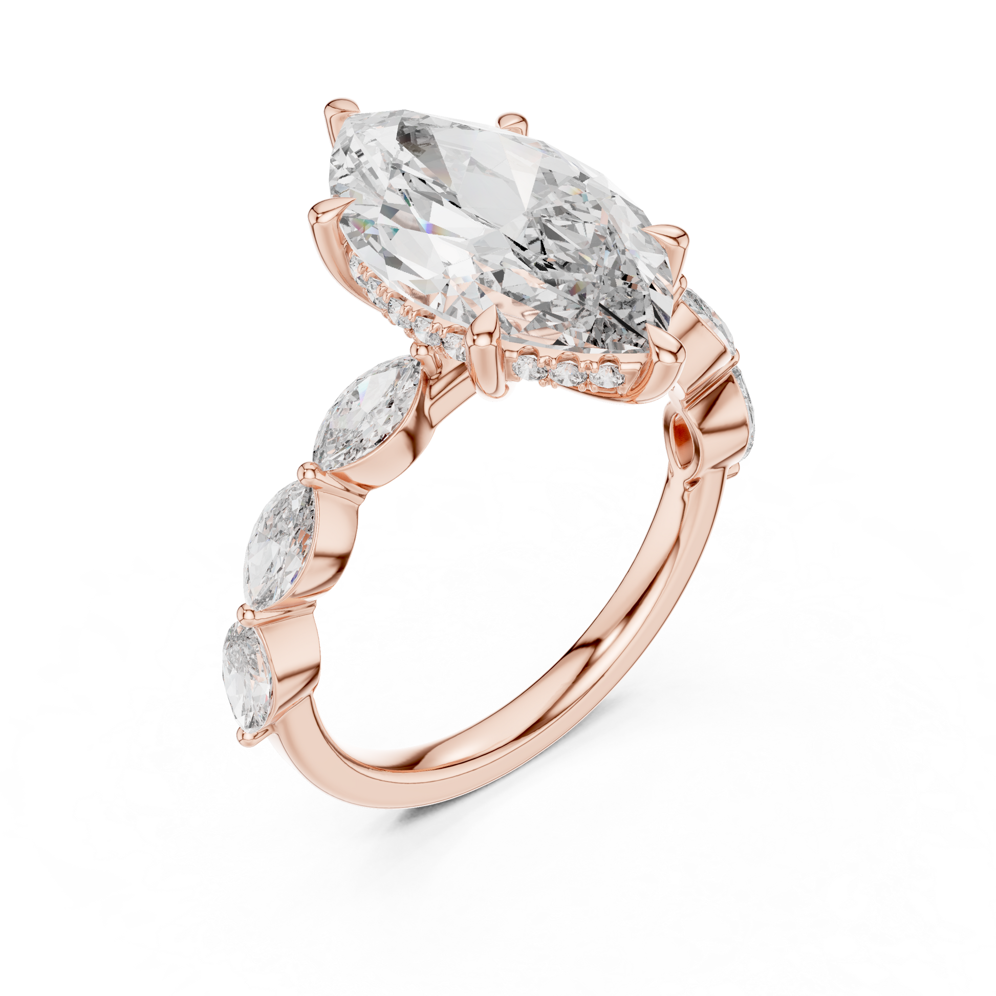 Mixed Shape Lab Grown Diamond Side Stone Ring