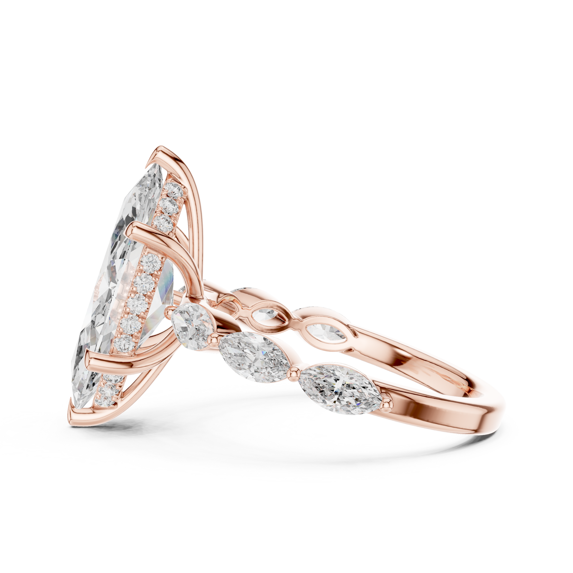 Mixed Shape Lab Grown Diamond Side Stone Ring