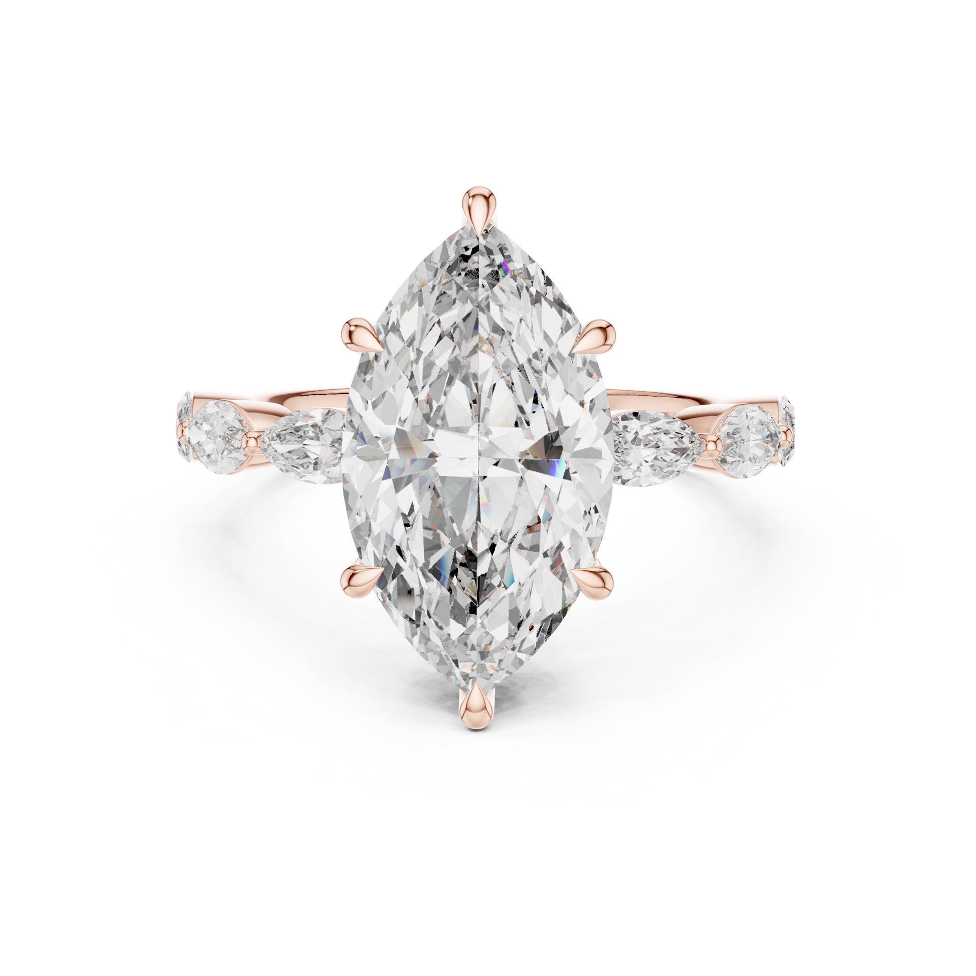 Mixed Shape Lab Grown Diamond Side Stone Ring