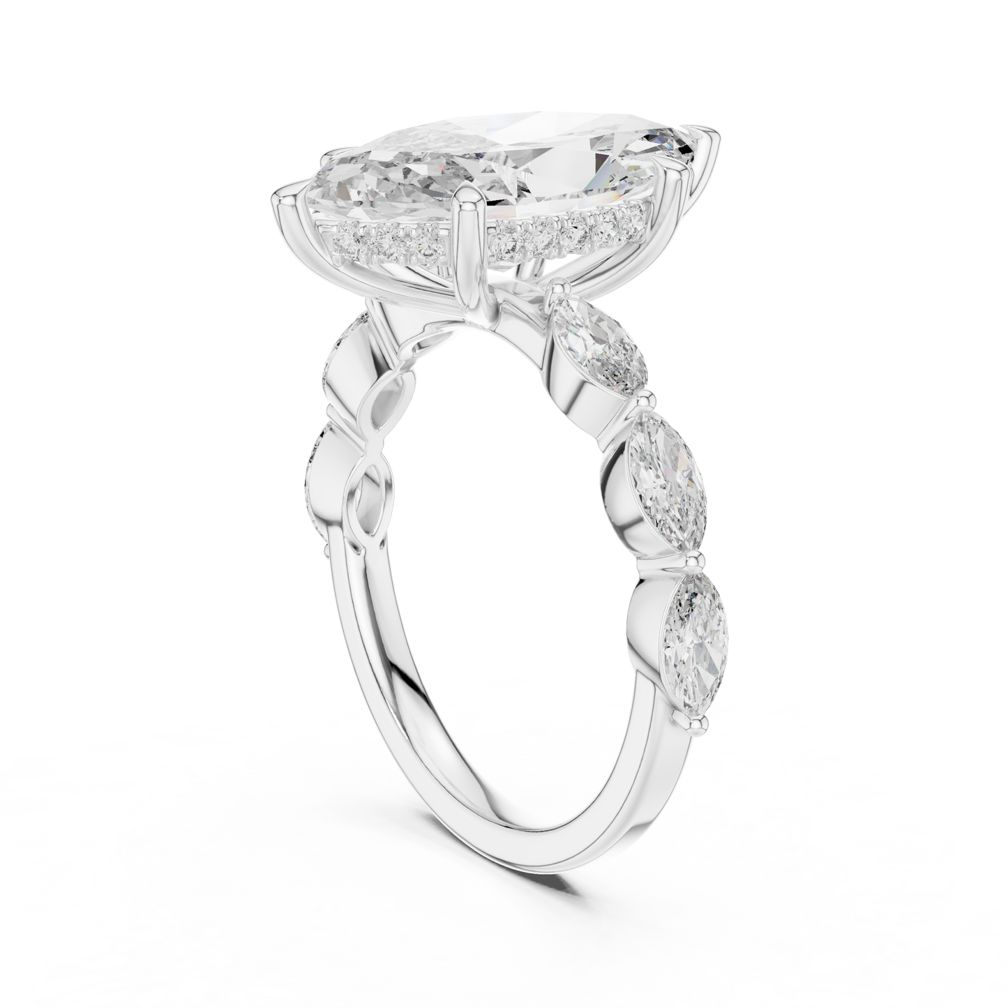 Mixed Shape Lab Grown Diamond Side Stone Ring