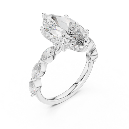 Mixed Shape Lab Grown Diamond Side Stone Ring