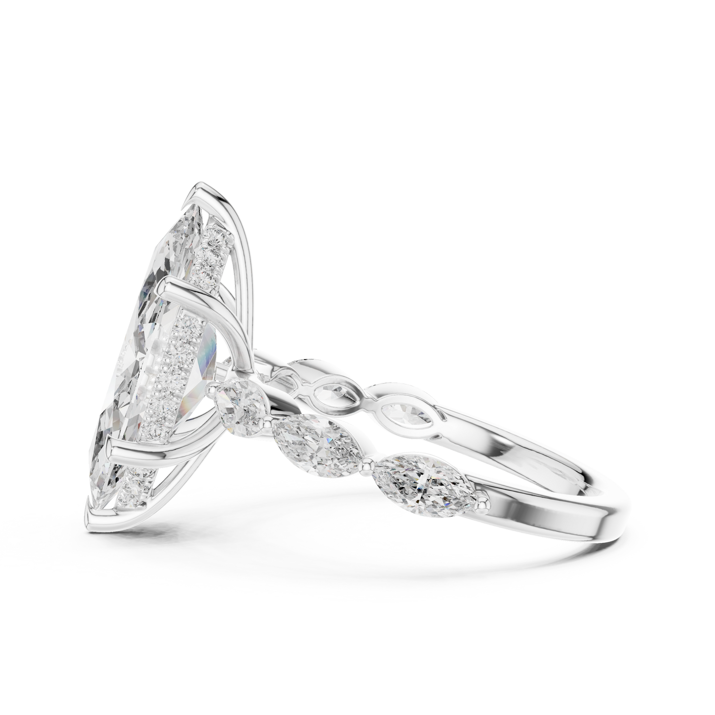 Mixed Shape Lab Grown Diamond Side Stone Ring