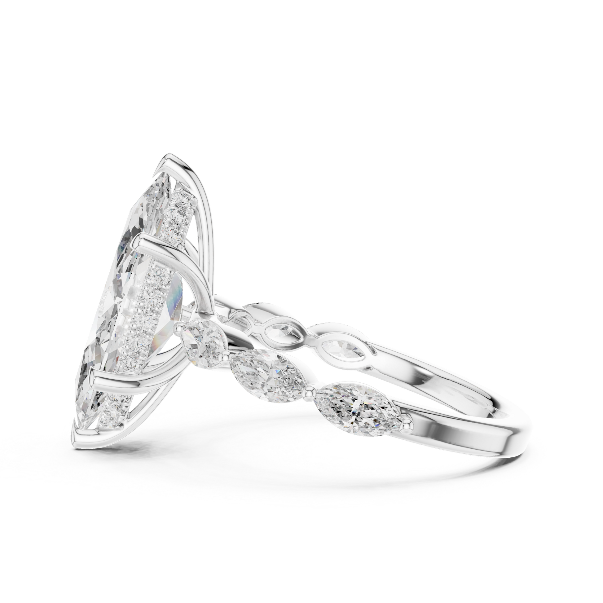 Mixed Shape Lab Grown Diamond Side Stone Ring