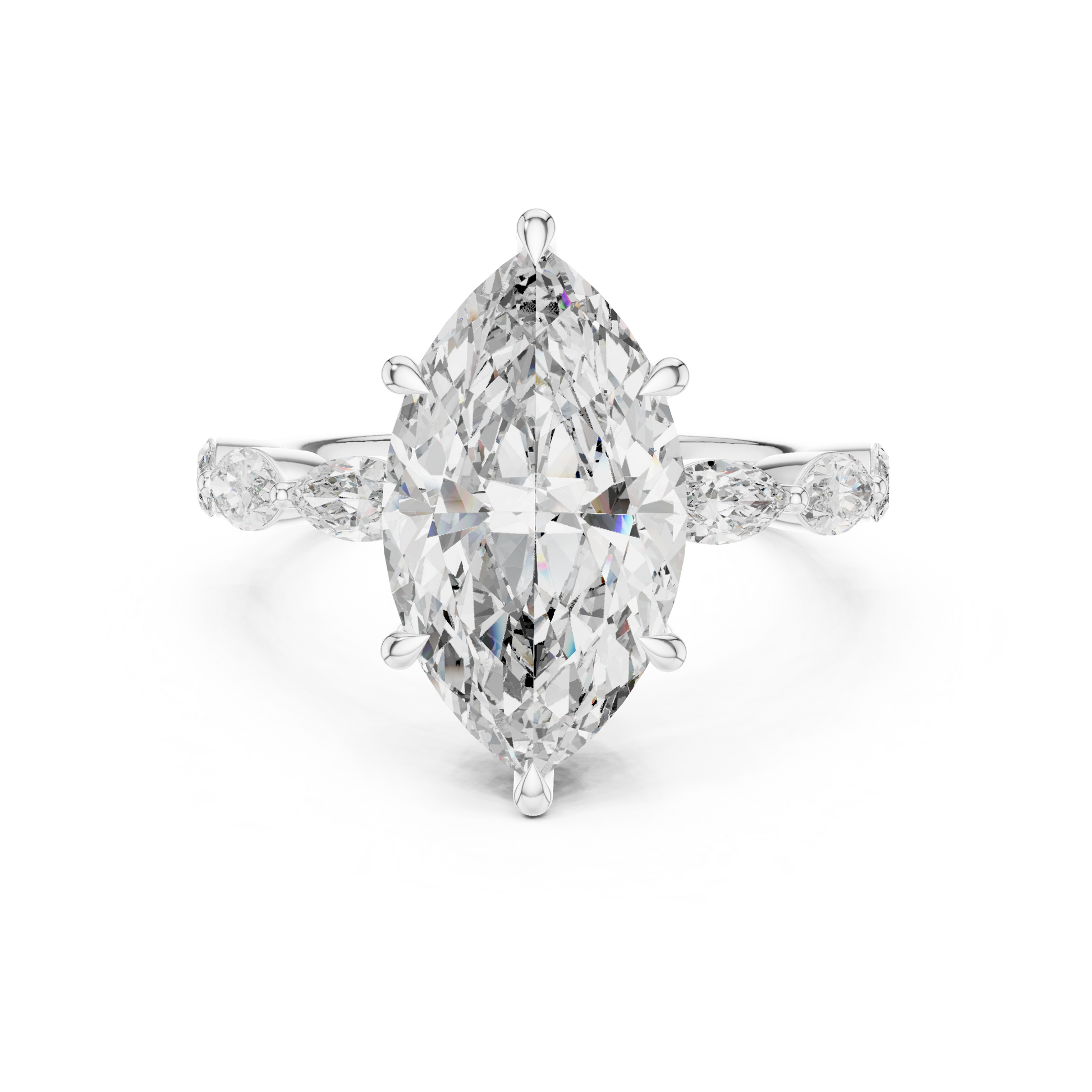 Mixed Shape Lab Grown Diamond Side Stone Ring